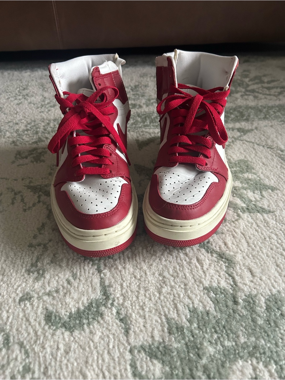 Nike Women's High-Top Sneakers in Red and White